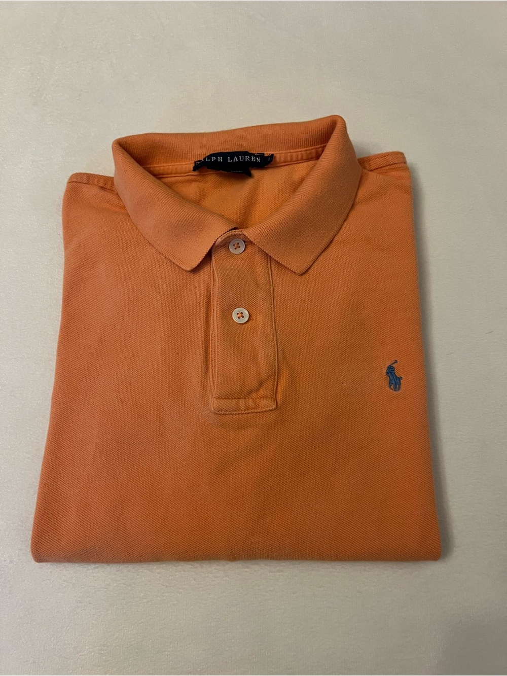 Vintage Polo by Ralph Lauren Orange Polo with Blue Pony